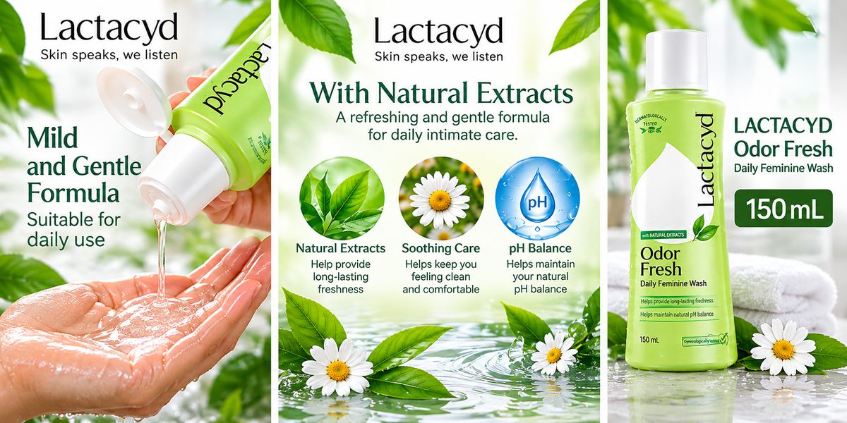 LACTACYD Odor Block Daily Feminine Wash, 150 mL