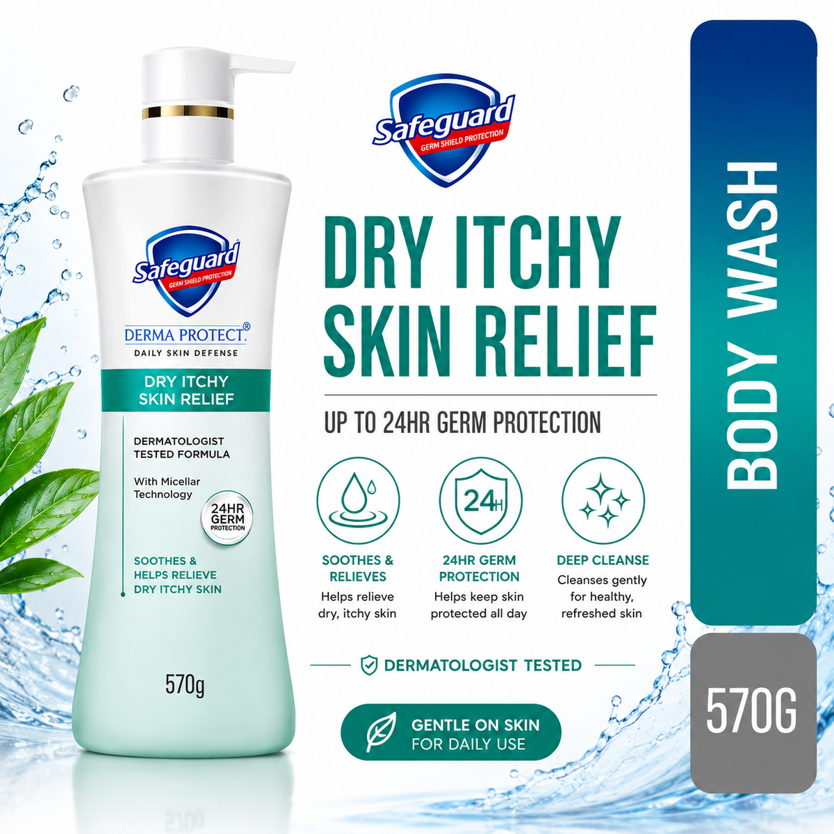 Safeguard Dry Itchy Skin Relief 570G — Coming Soon!