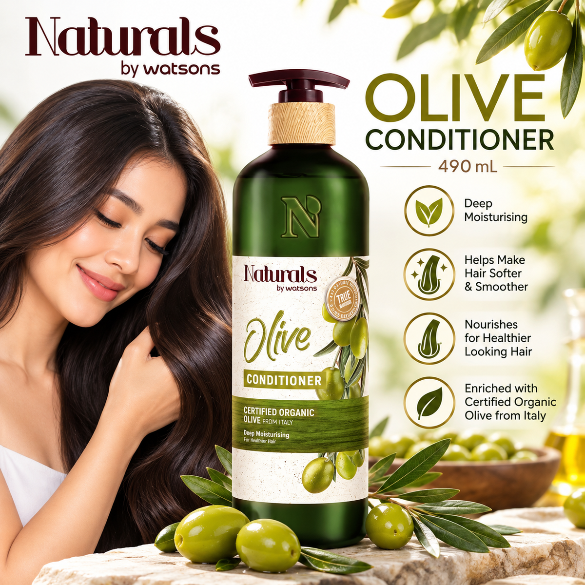 Natural by Watsons Olive Conditioner, 490 mL