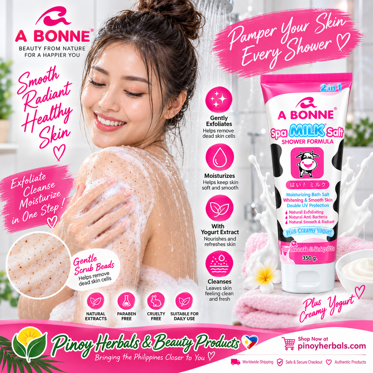 A Bonne’ Spa Milk Salt Plus Creamy Yogurt Body Scrub – 350 g