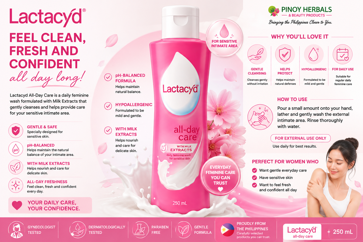 Lactacyd All-Day Care Feminine Wash 250ml – Fresh & Protected All Day