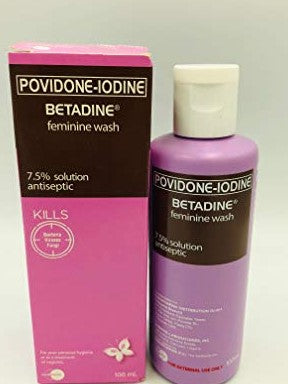 RELIEVES ITCHING AND IRRTIATION.
Povidone Iodine (BETADINE?) 7.5% feminine wash protects you from common germs that cause feminine itching and common
genital infections.