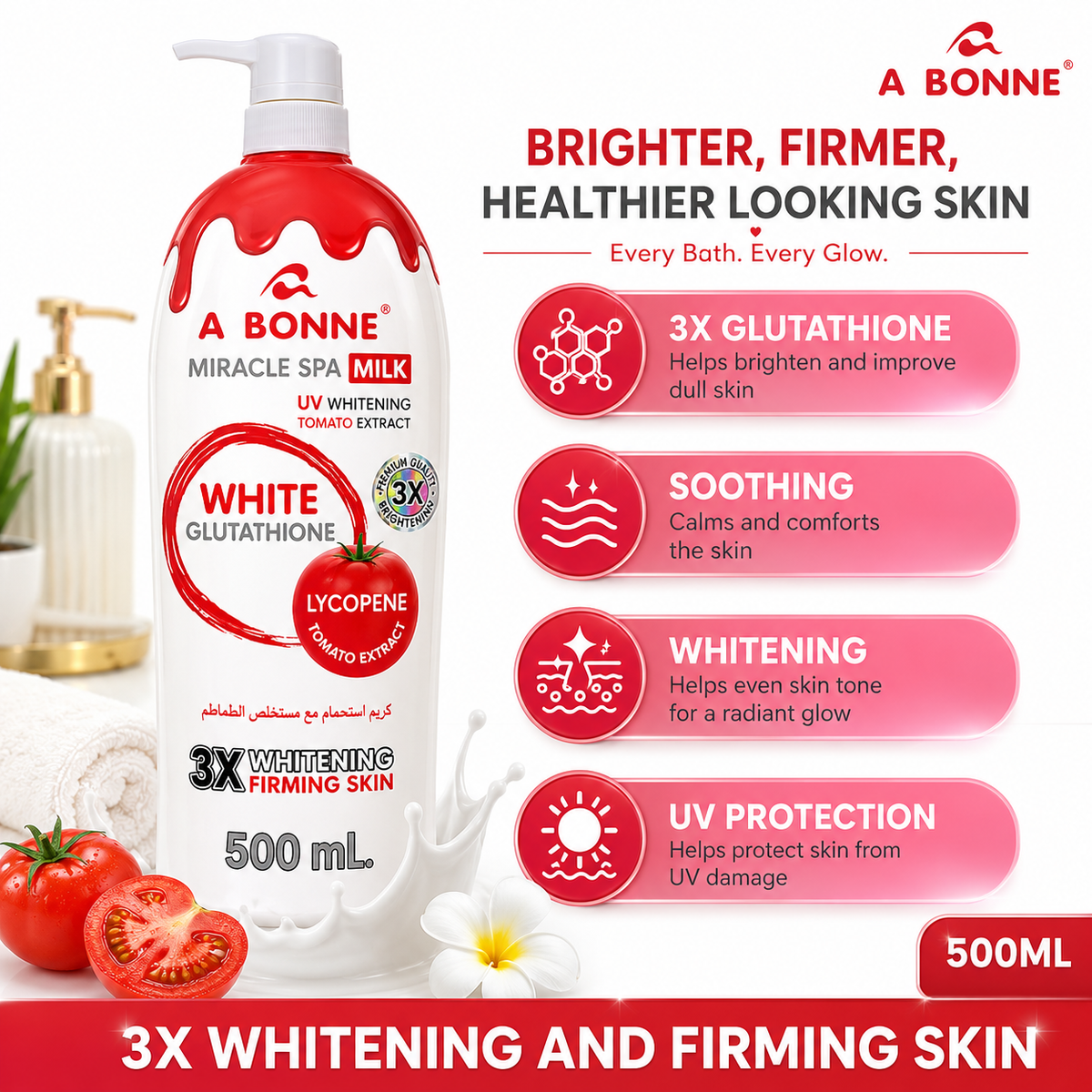 A BONNE Miracle Spa Milk Uv Whitening Lotion Nano White Glutathione Kojic