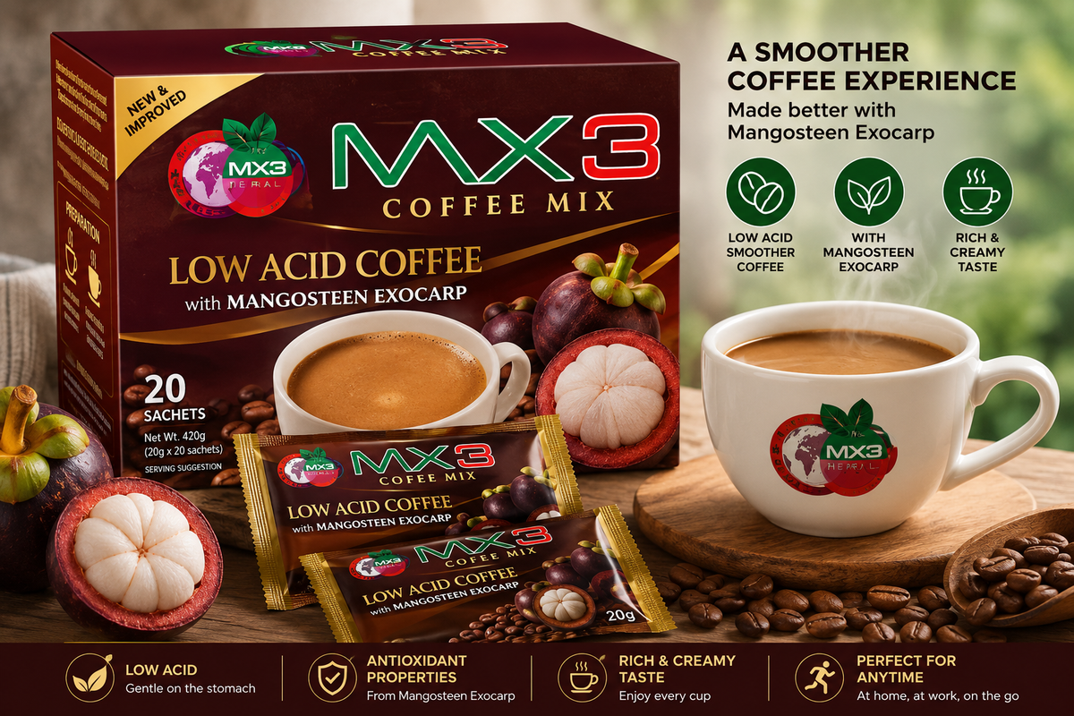 MX3 Coffee Mix Low Acid Coffee with Mangosteen Exocarp
