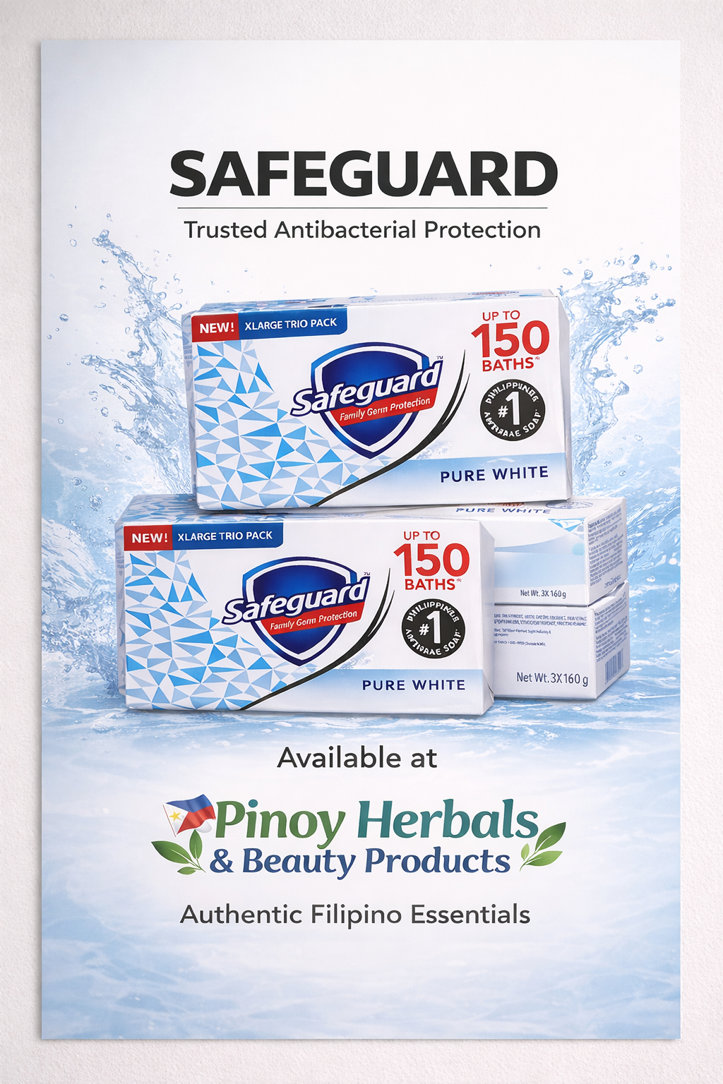 Safeguard Pure White Bar Soap X-Large Trio Pack