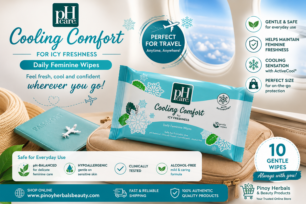 PH Care Cooling Comfort Daily Feminine Wipes – 10 Sheets
