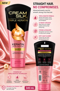 Cream Silk Triple Keratin Ultimate Straight Conditioner 340ml
