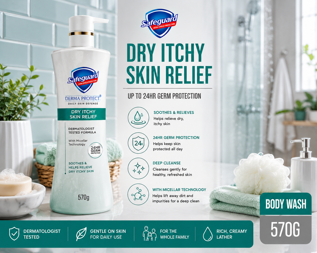Safeguard Dry Itchy Skin Relief 570G — Coming Soon!