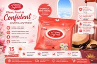 Femme Fresh Floral + Anti-Odor Daily Feminine Wipes 15 Hygienic Wipes