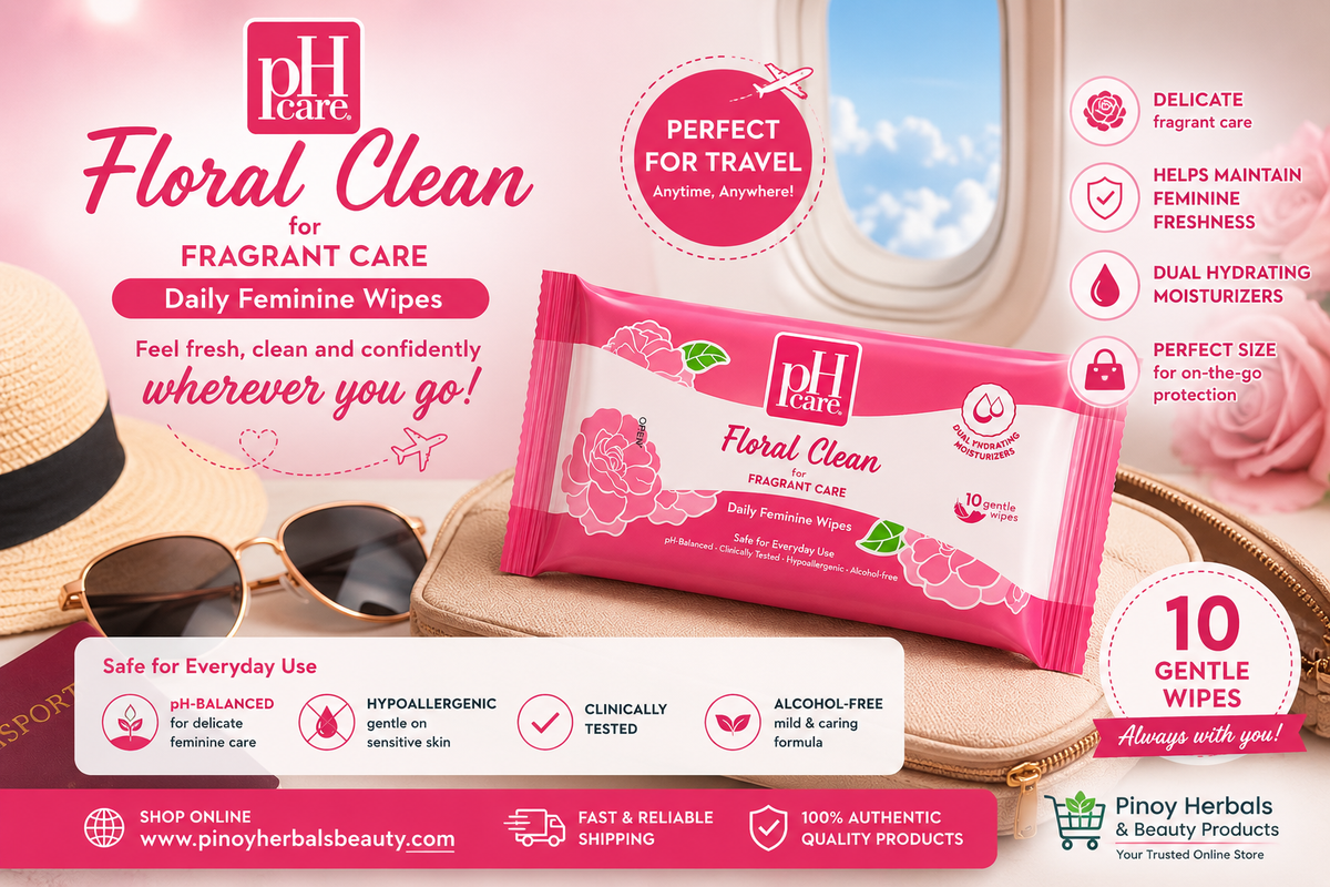 PH Care Floral Clean Daily Feminine Wipes 10 Sheets