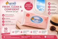 Charmee Feminine Wipes Powder Scent 10 Soft & Gentle Wipes