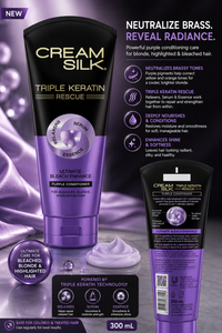 Cream Silk Triple Keratin Purple Conditioner 300ml – Bleach Enhance