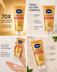 Vaseline Healthy Bright Gluta-Hya Serum Burst Lotion SPF 50 PA++++ Luminous Defense 200 mL/ coming soon