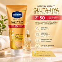 Vaseline Healthy Bright Gluta-Hya Serum Burst Lotion SPF 50 PA++++ Luminous Defense 200 mL/ coming soon
