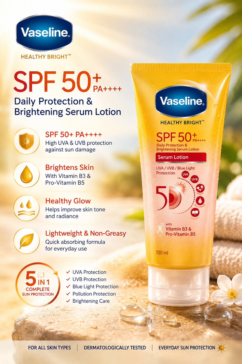 VASELINE Healthy Bright SPF50+ PA++++ Lotion 300ml