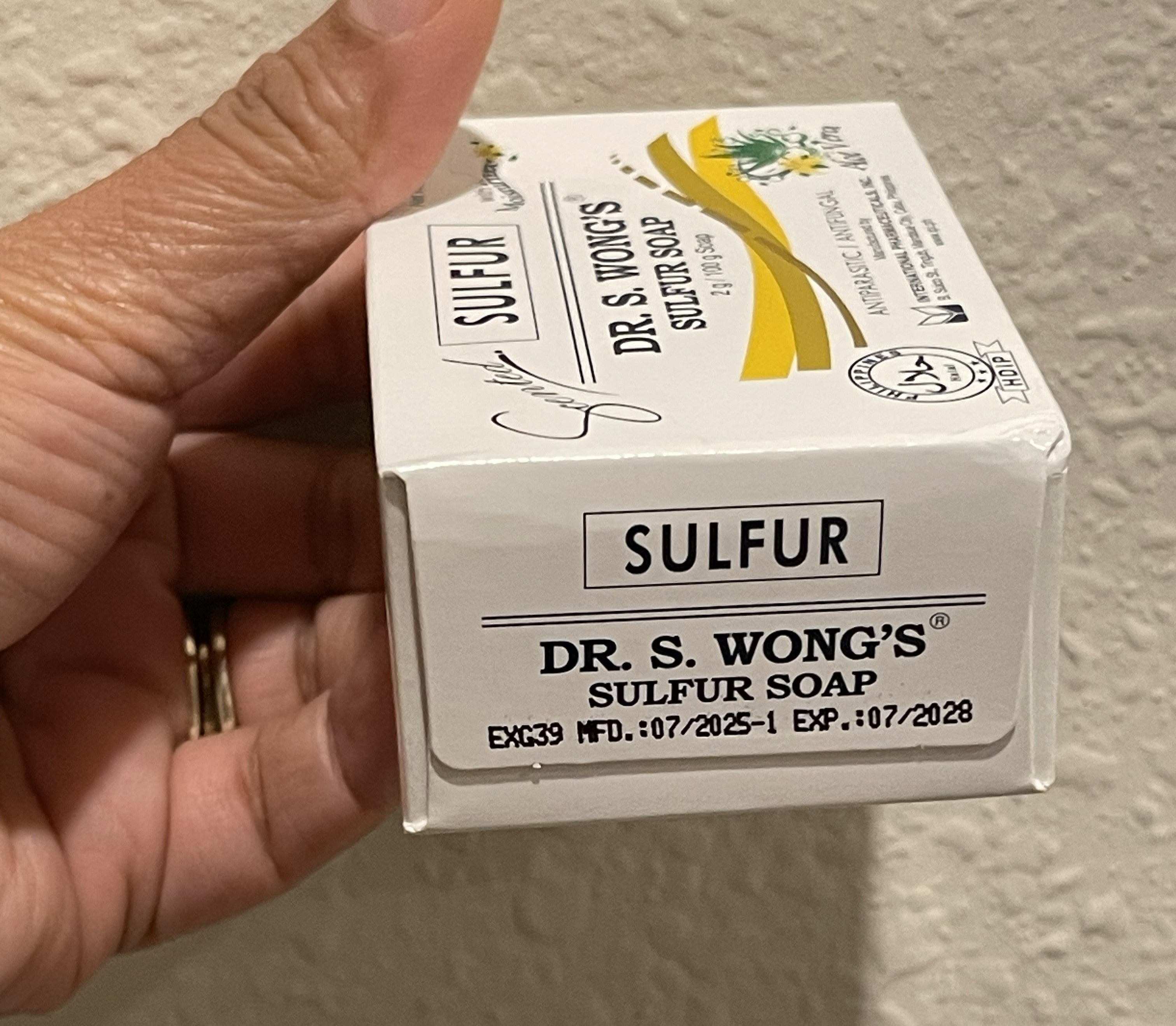 Dr. S. Wong's Sulfur Soap 80g - Antifungal, Antiparasitic, Acne Treatment Medicated Bar, Made In Philippines