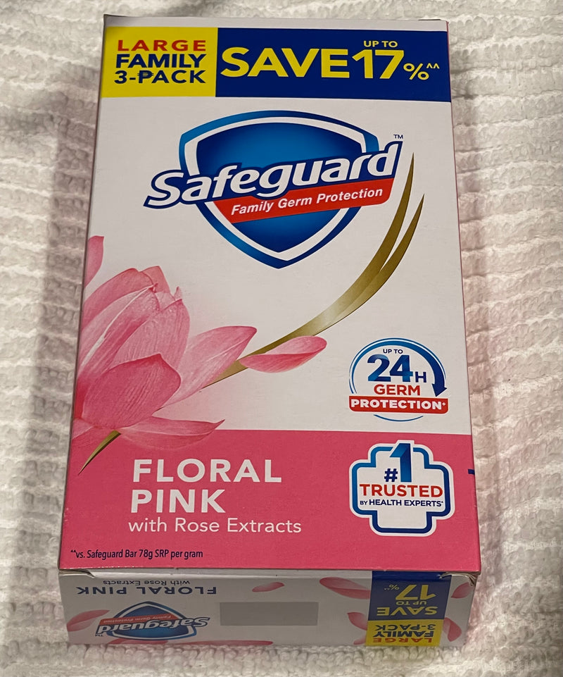 Safeguard Floral Pink Bar Soap with Rose Extracts 3-Pack