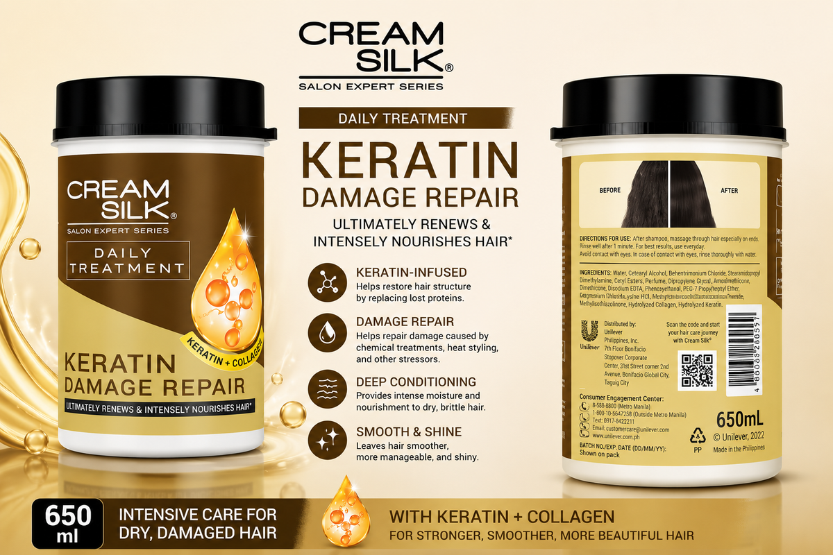 Cream Silk Keratin Damage Repair Treatment 650ml