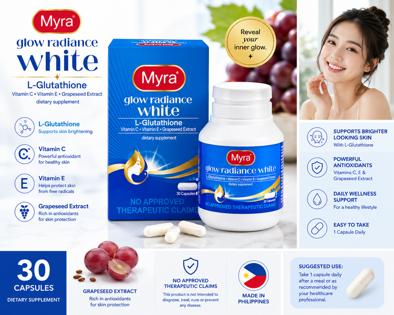 MYRA WHITE MYRA Glow Radiance White Bottle 30 Capsules - Coming soon