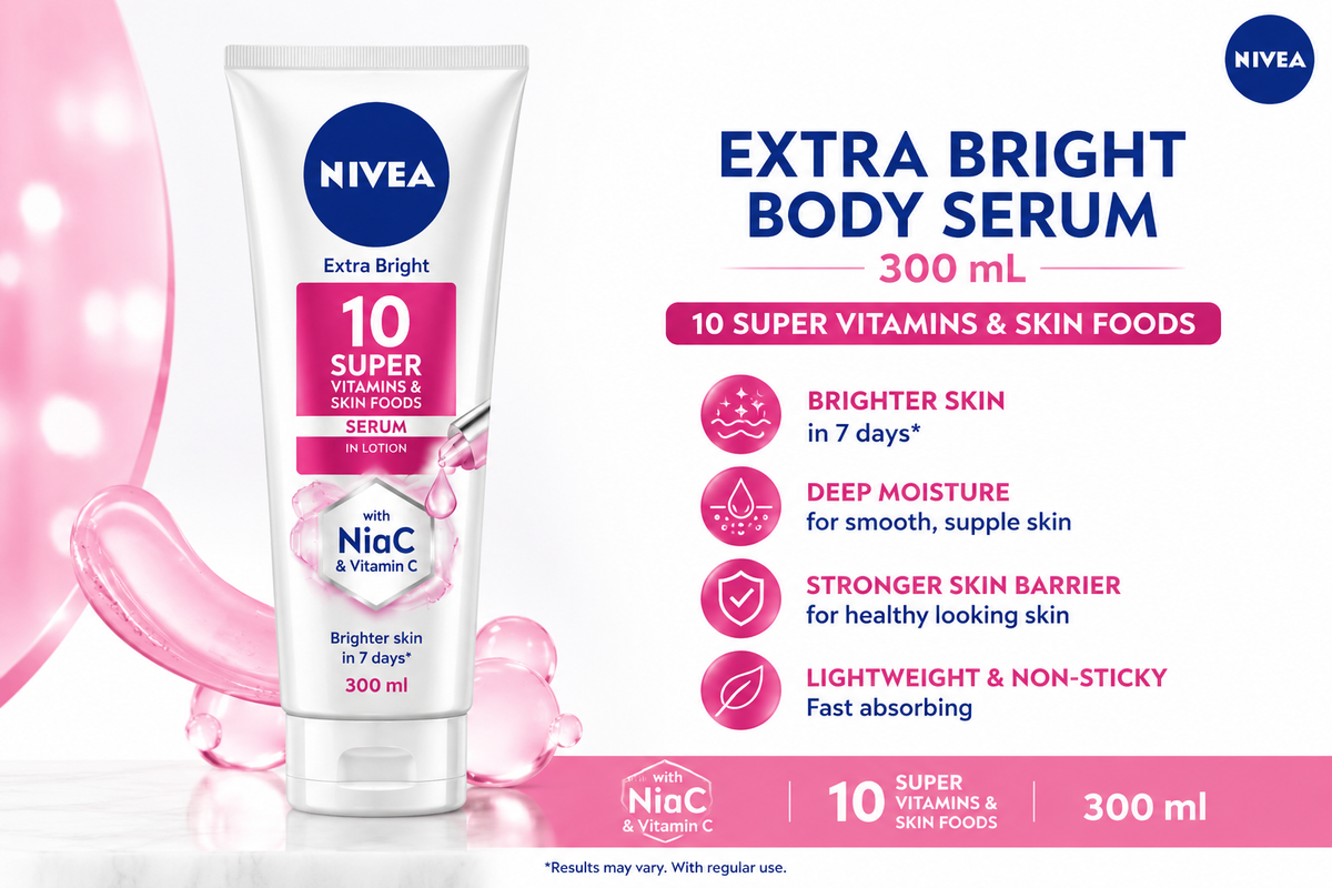 NIVEA Extra Bright Body Serum 300 mL