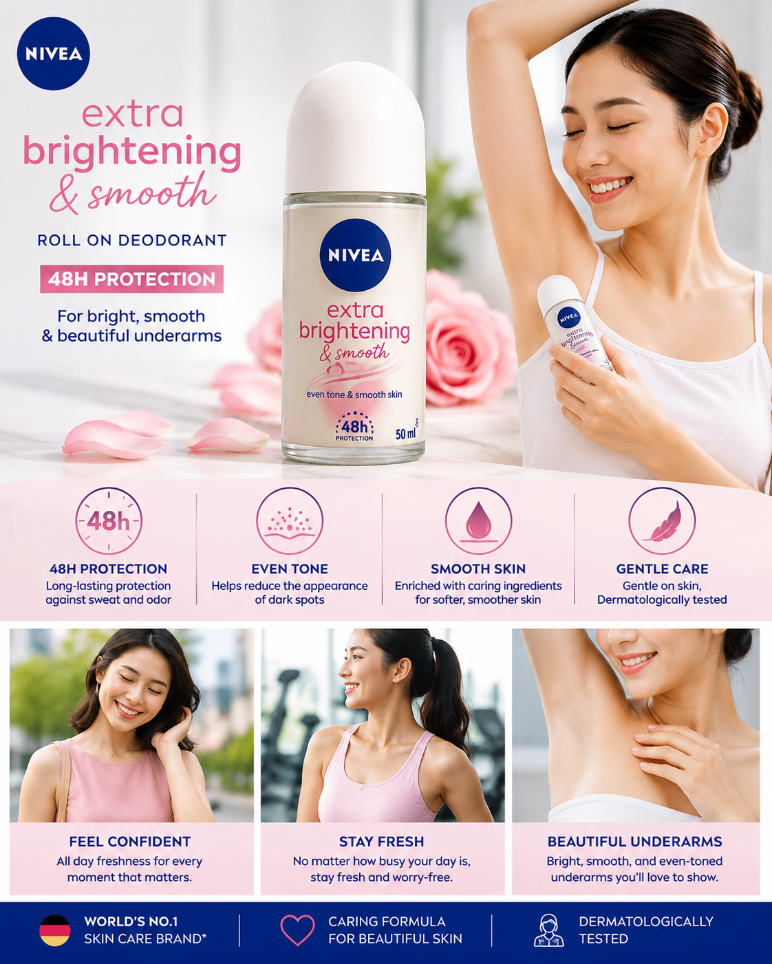 Nivea Extra Brightening 99% Purity Vitamin C Roll-On