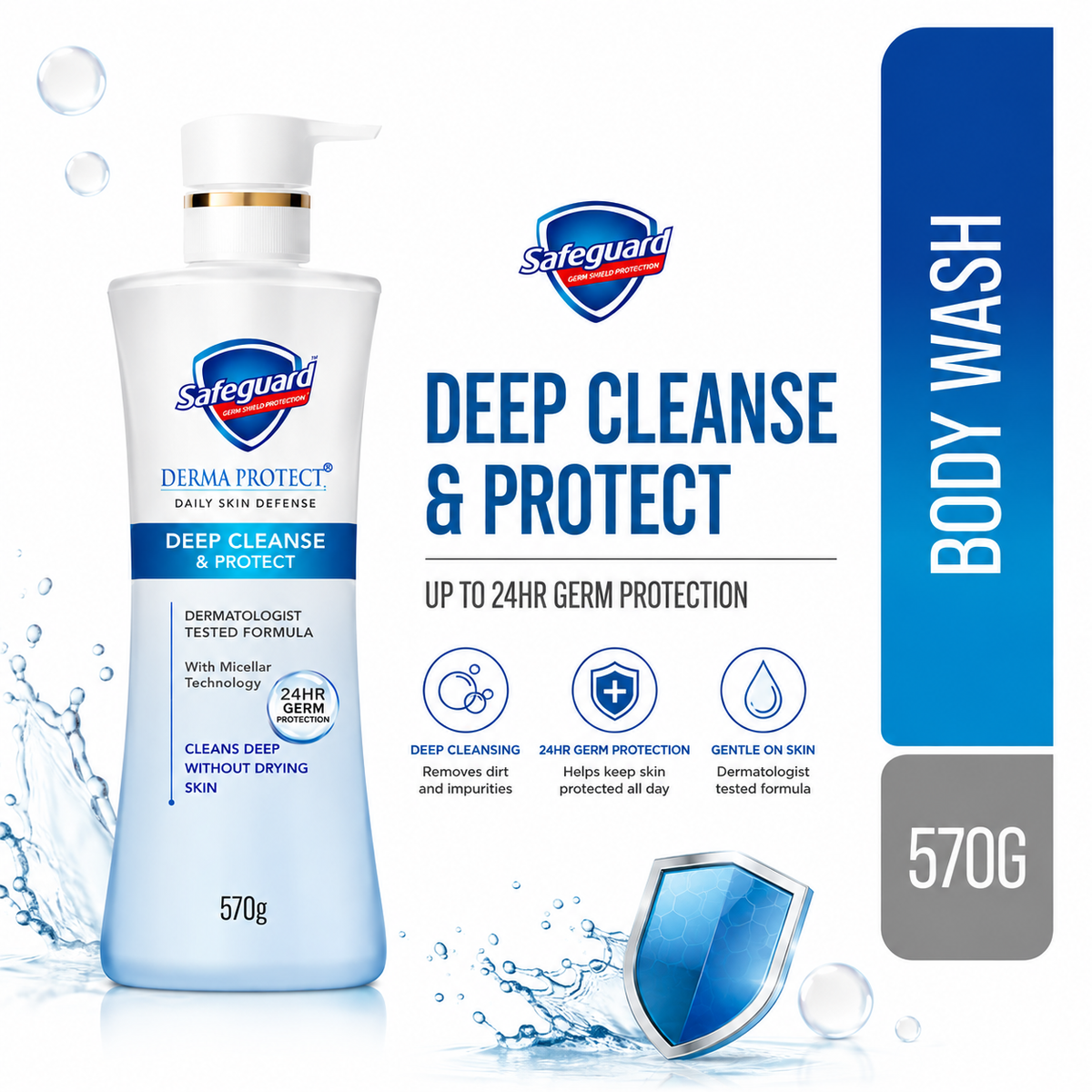 Safeguard Deep Cleanse & Protect Body Wash 570 g — Coming Soon!