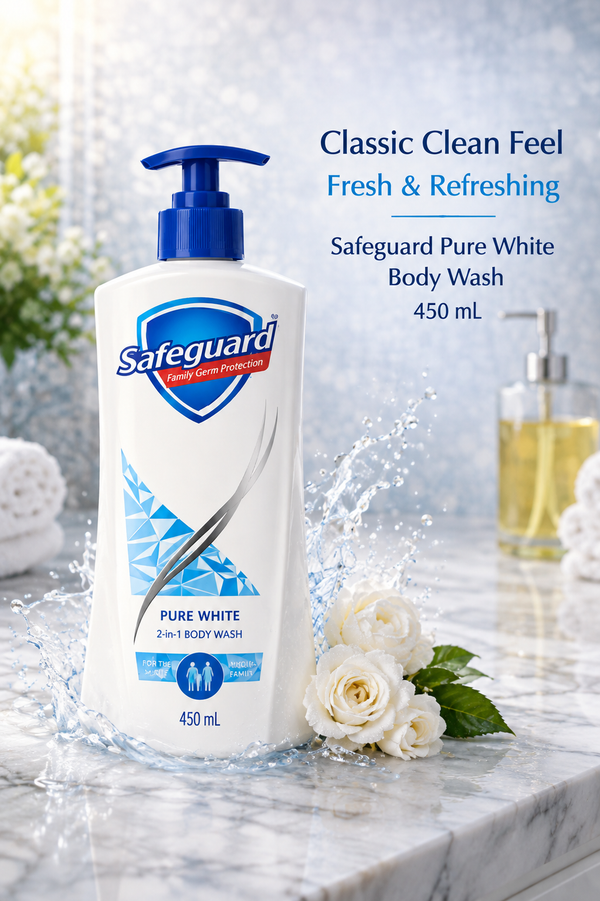 Safeguard Pure White 2-in-1 Body Wash 450 mL