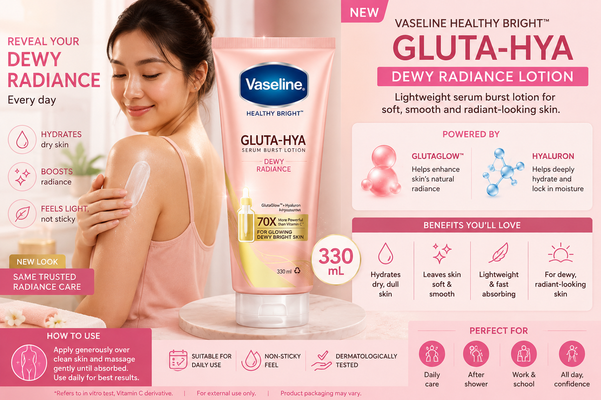 Vaseline Gluta-Hya Dewy Radiance Lotion 330 mL