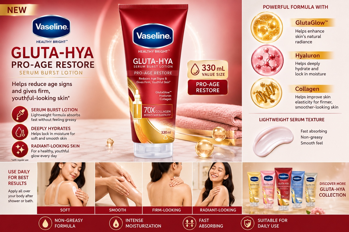 Vaseline Gluta-Hya Pro-Age Restore Lotion 330 mL//coming soon