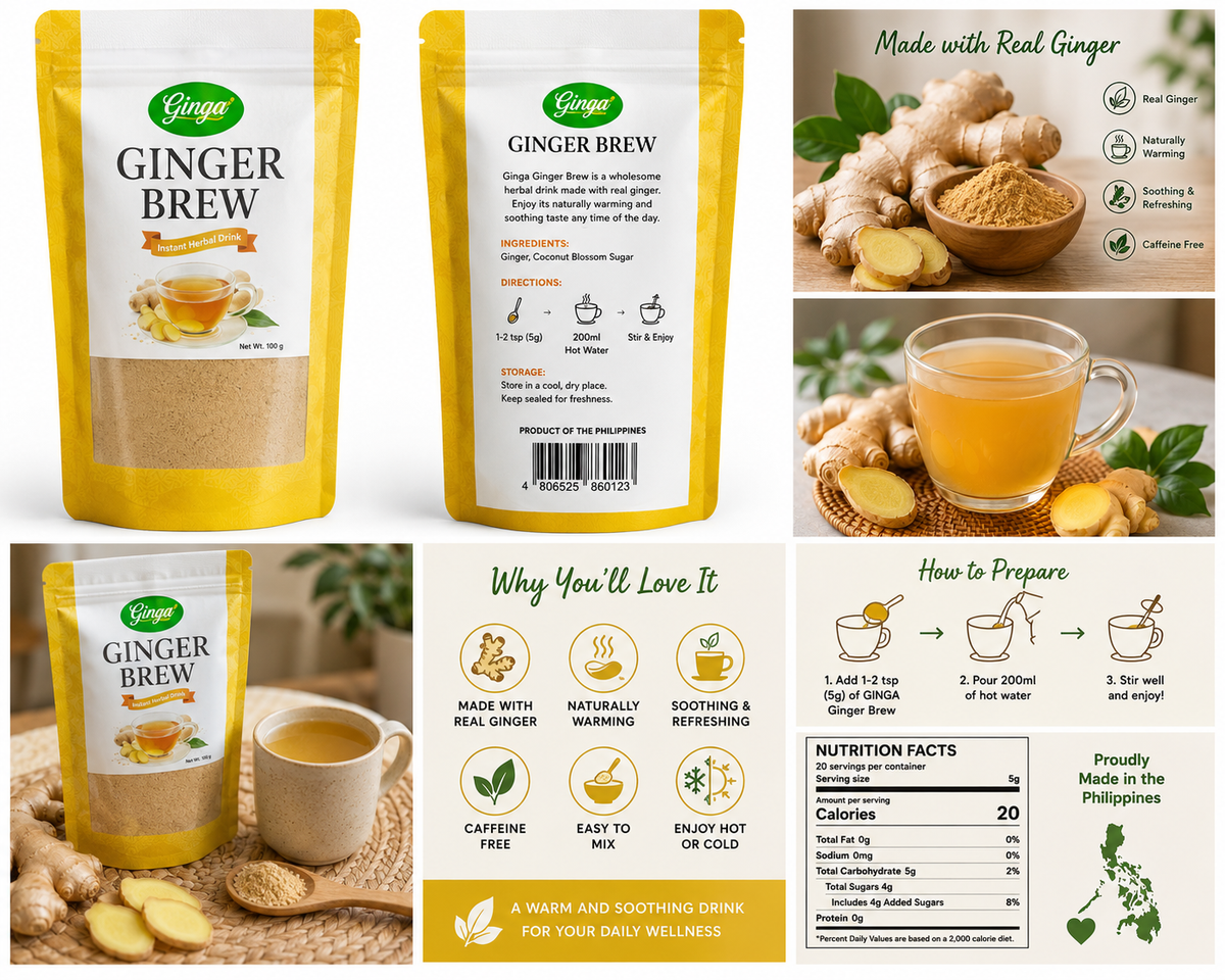 GINGA Ginger Brew Instant Herbal Drink 100g