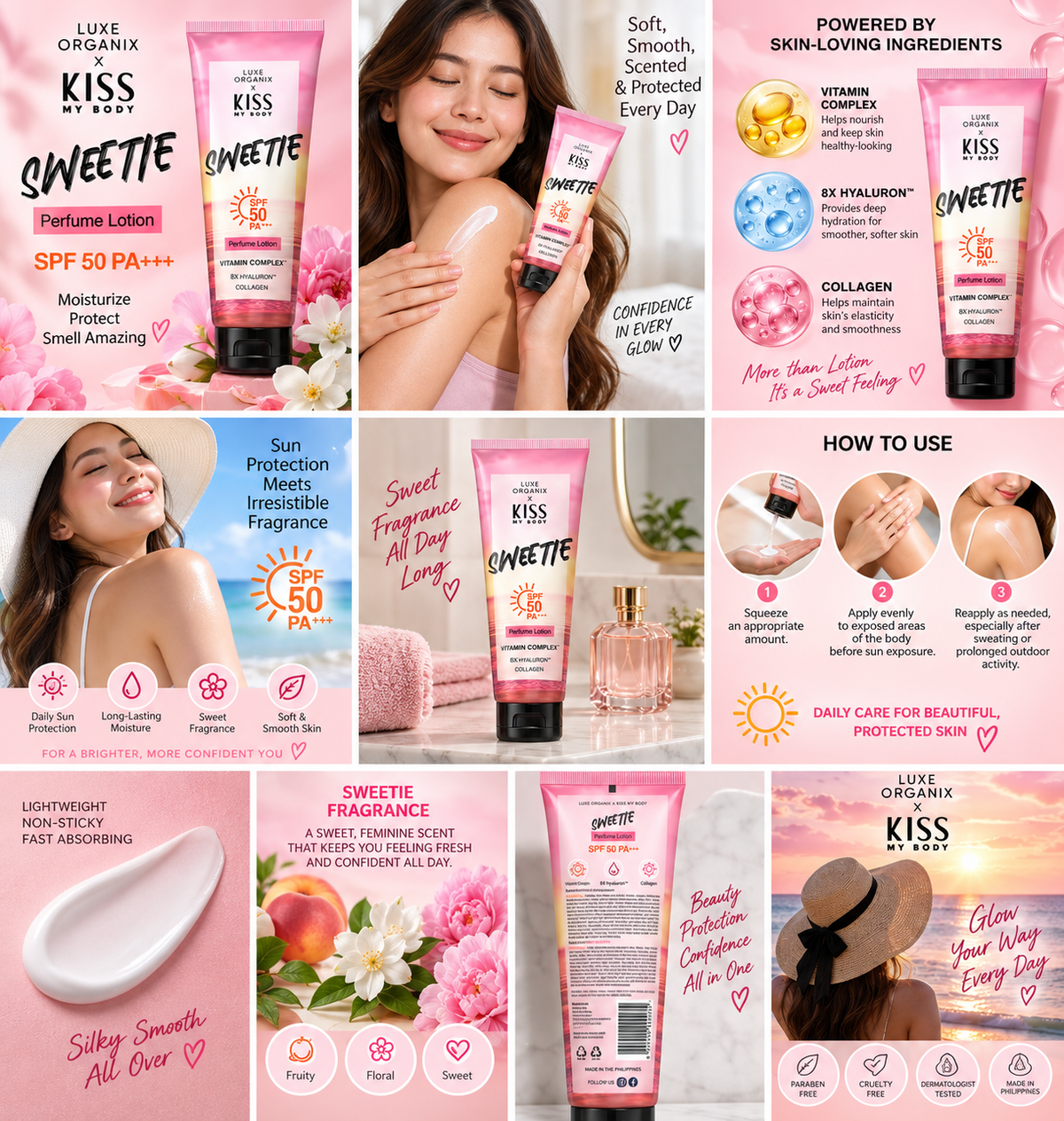Luxe Organix Kiss My Body Sweetie Perfume Lotion SPF 50 PA+++