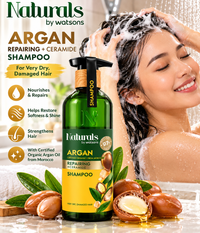 Naturals by Watsons Argan Repairing + Ceramide Shampoo 490 mL