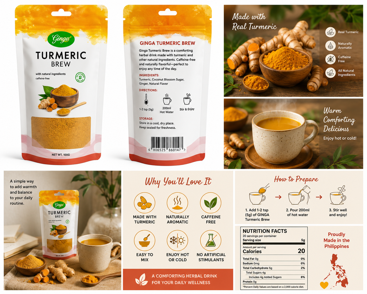 GINGA Turmeric Brew Instant Herbal Drink 100g