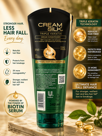 Cream Silk Triple Keratin Biotin Hair Fall Defiance Conditioner 340ml
