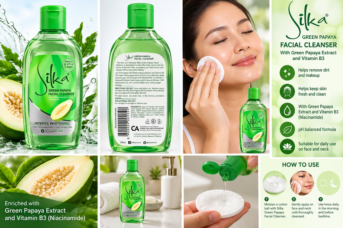 Silka Green Papaya Facial Cleanser with Vitamin B3 – 150 mL