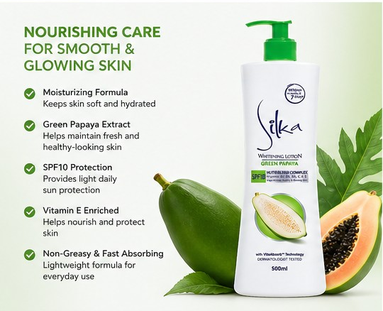 Silka Green Papaya Lotion SPF10 – 500ml