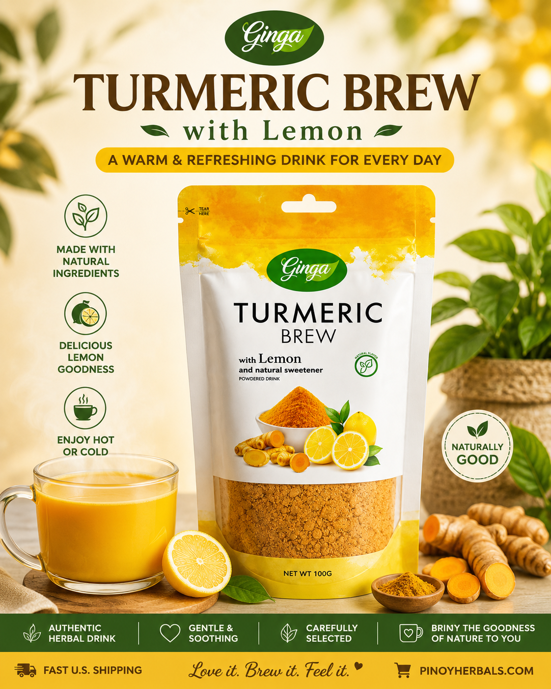 GINGA Turmeric Brew with Lemon 100g