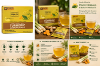 Evina Naturals Turmeric Lemongrass Instant Herbal Tea – 20 Sachets (200g)