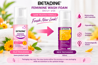 Betadine Feminine Foam Wash Moist Calendula, 100 mL