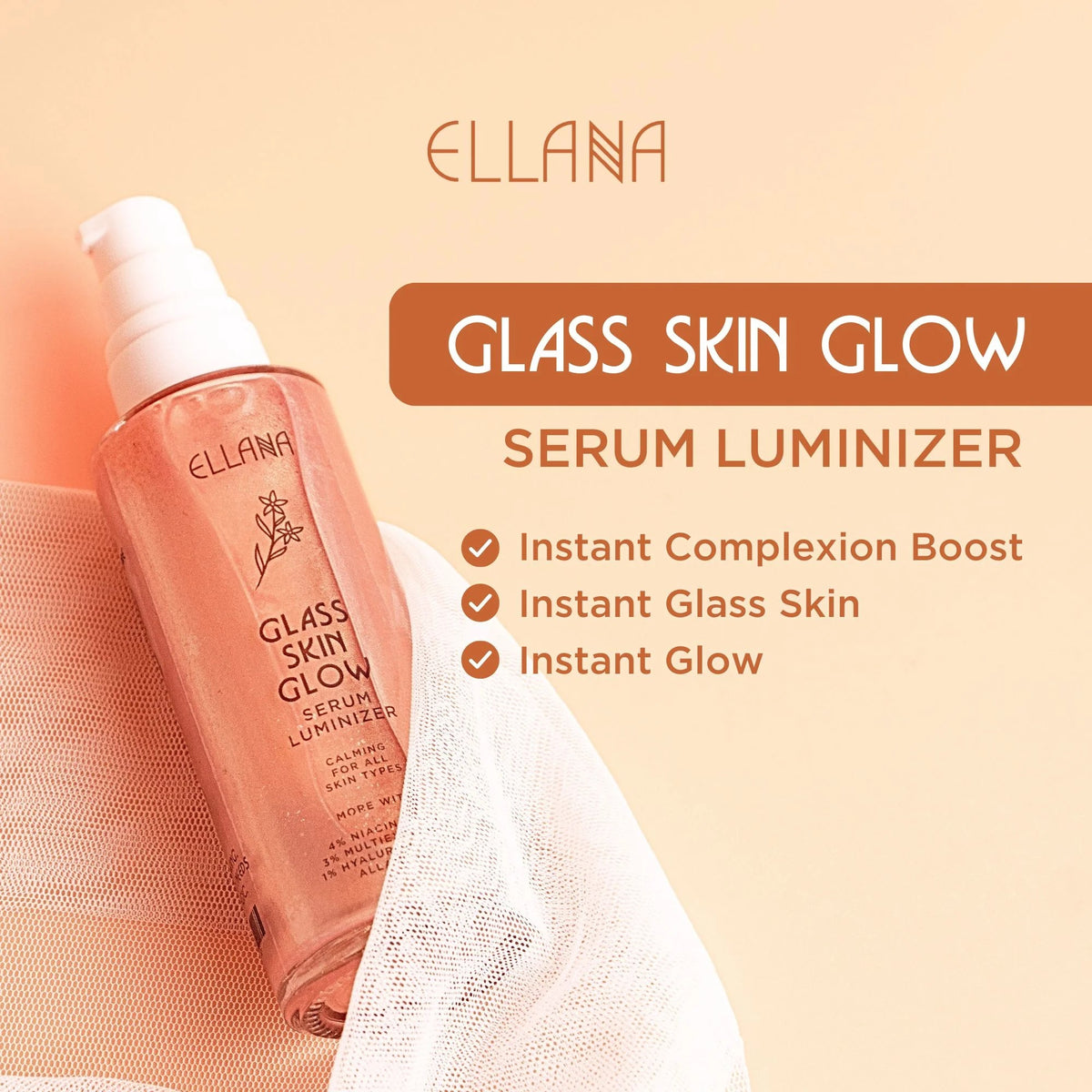 New ELLANA Glass Skin Glow Serum Luminizer