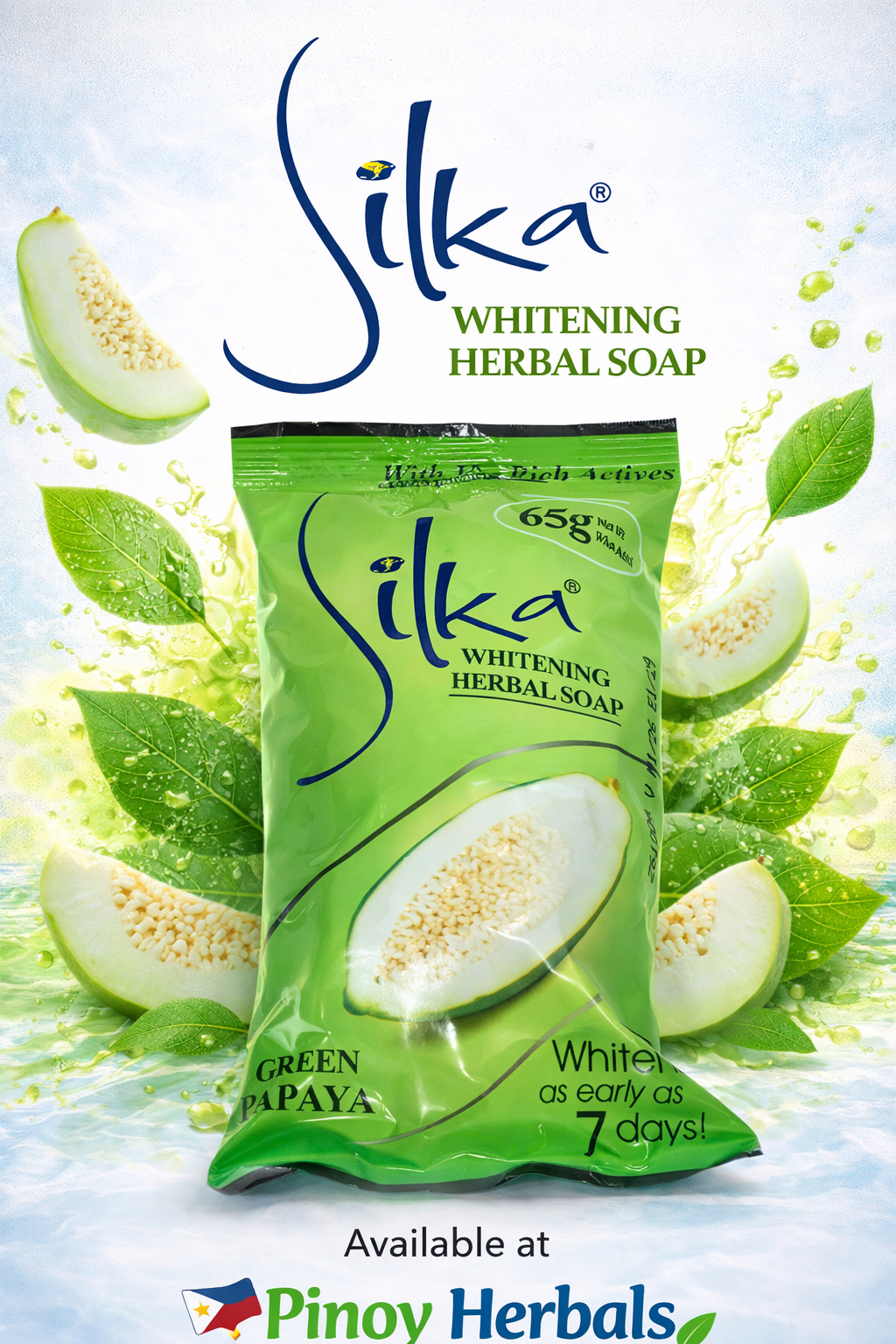 Silka Green Papaya Herbal Soap 65g