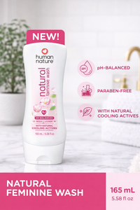 Human Nature Natural Feminine Wash – pH Balanced Cooling Feminine Wash (165 mL)