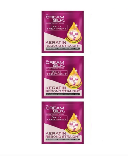 Cream Silk Triple Keratin Rebond Straight Treatment Sachet 18ml – 6 Pack