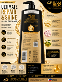 Cream Silk Triple Keratin Ultimate Repair & Shine Conditioner 900ml