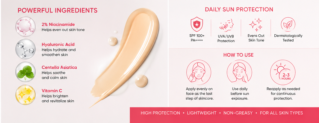 Luxe Organix Perfecting UV Tint Serum Sunscreen SPF 100+ PA++++ (Color-Adjusting)