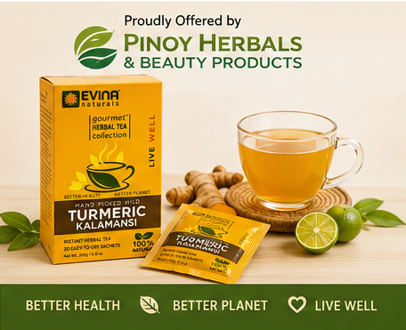 Evina Naturals Turmeric Kalamansi Instant Herbal Tea – 20 Sachets (200g)