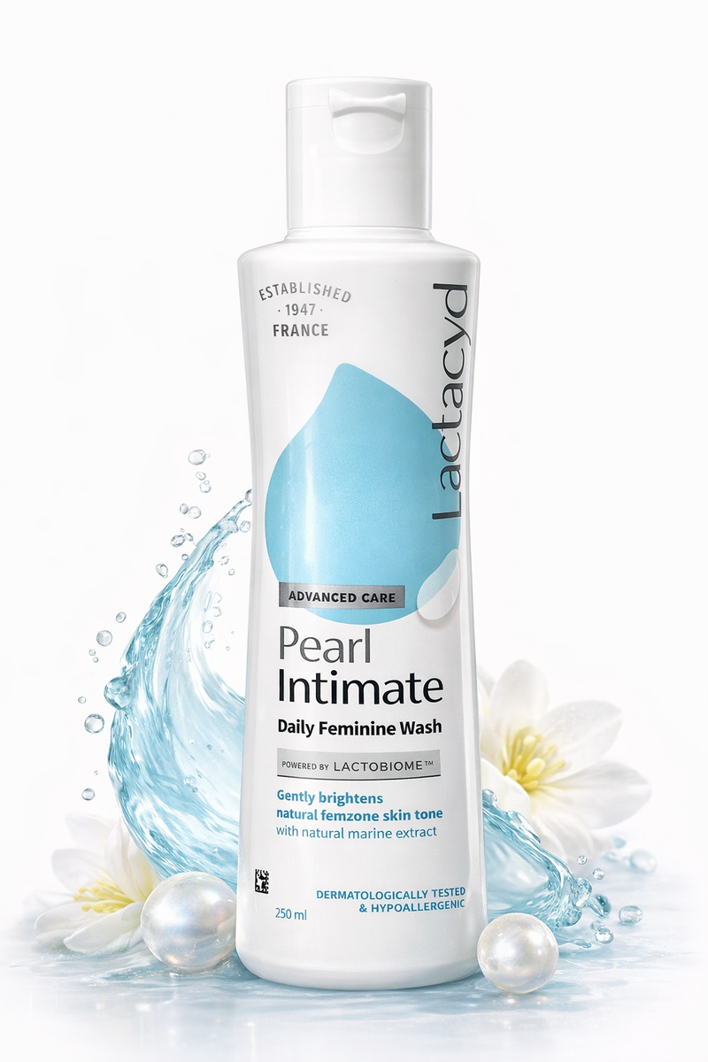Lactacyd Pearl Intimate Daily Feminine Wash 250ml bottle on white background