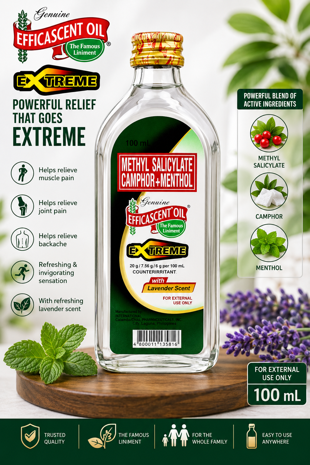 EFFICASCENT OIL Extreme with Lavender Scent 100ml