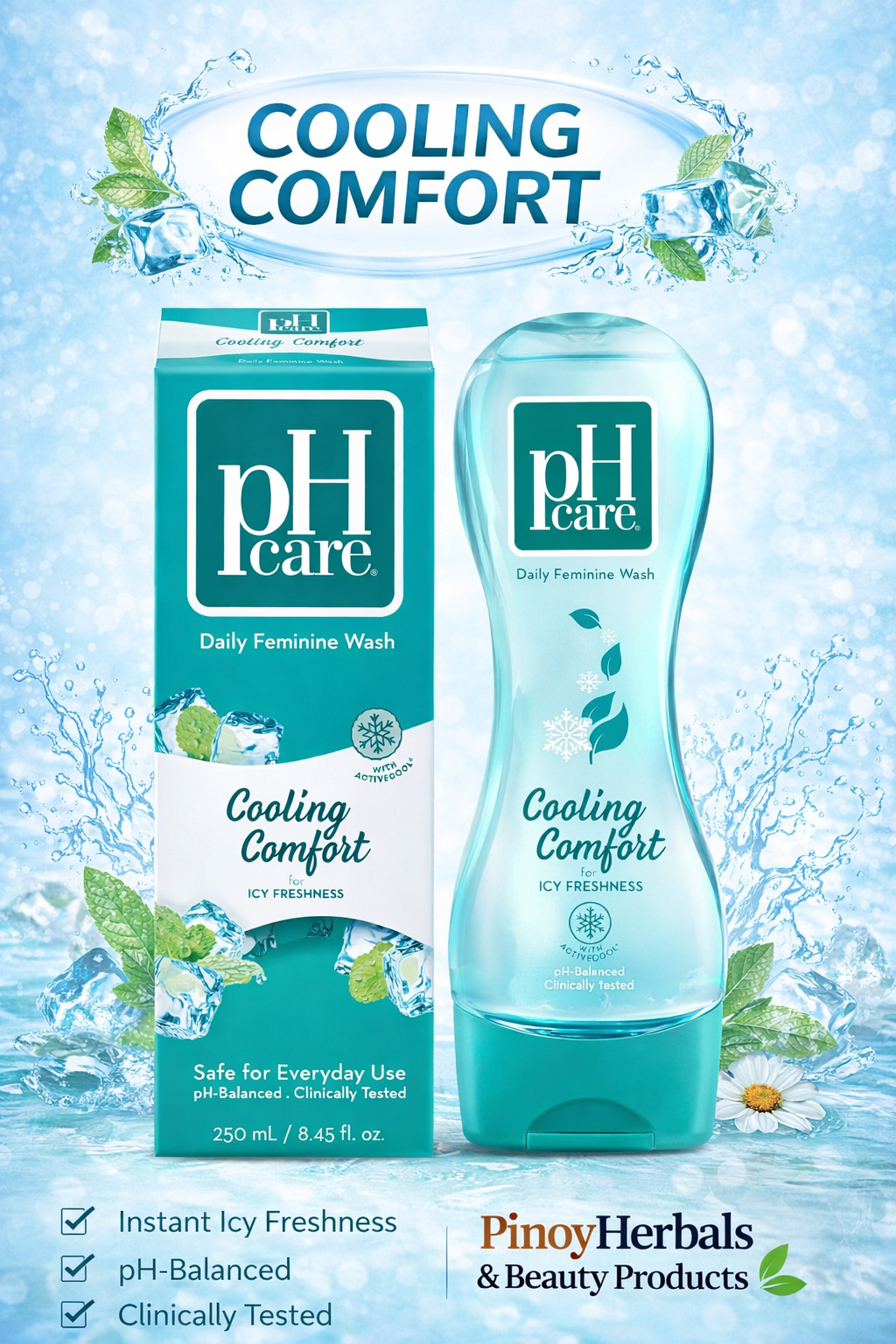 pH Care Feminine Wash Cooling Comfort 250 mL | Pinoy Herbals