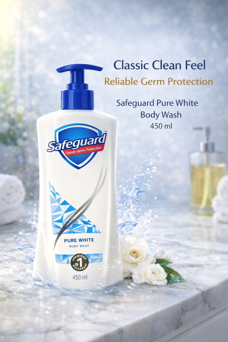 SAFEGUARD Pure White 2 in 1 Body Wash 450 ml